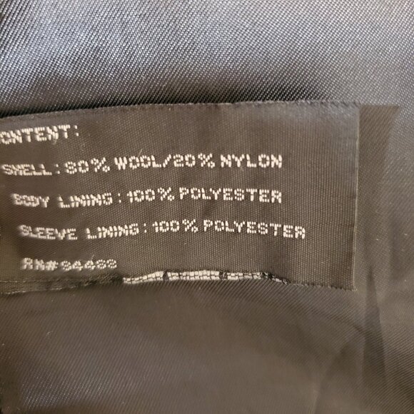 Claiborne Men's Italian Wool Peacoat Overcoat Black Sz M - Picture 6 of 6